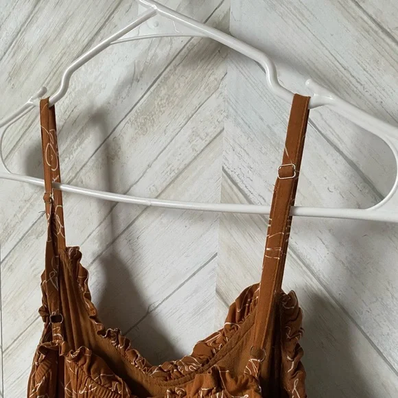 Orange Asymmetrical Ruffled Sundress - Picture 6 of 9